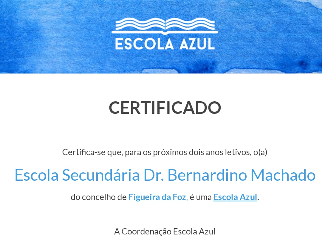 Certificado Escola Azul
