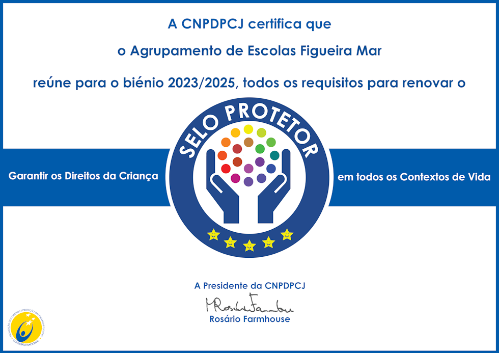 Certificado SeloProtetor Renovacao AE Figueira Mar