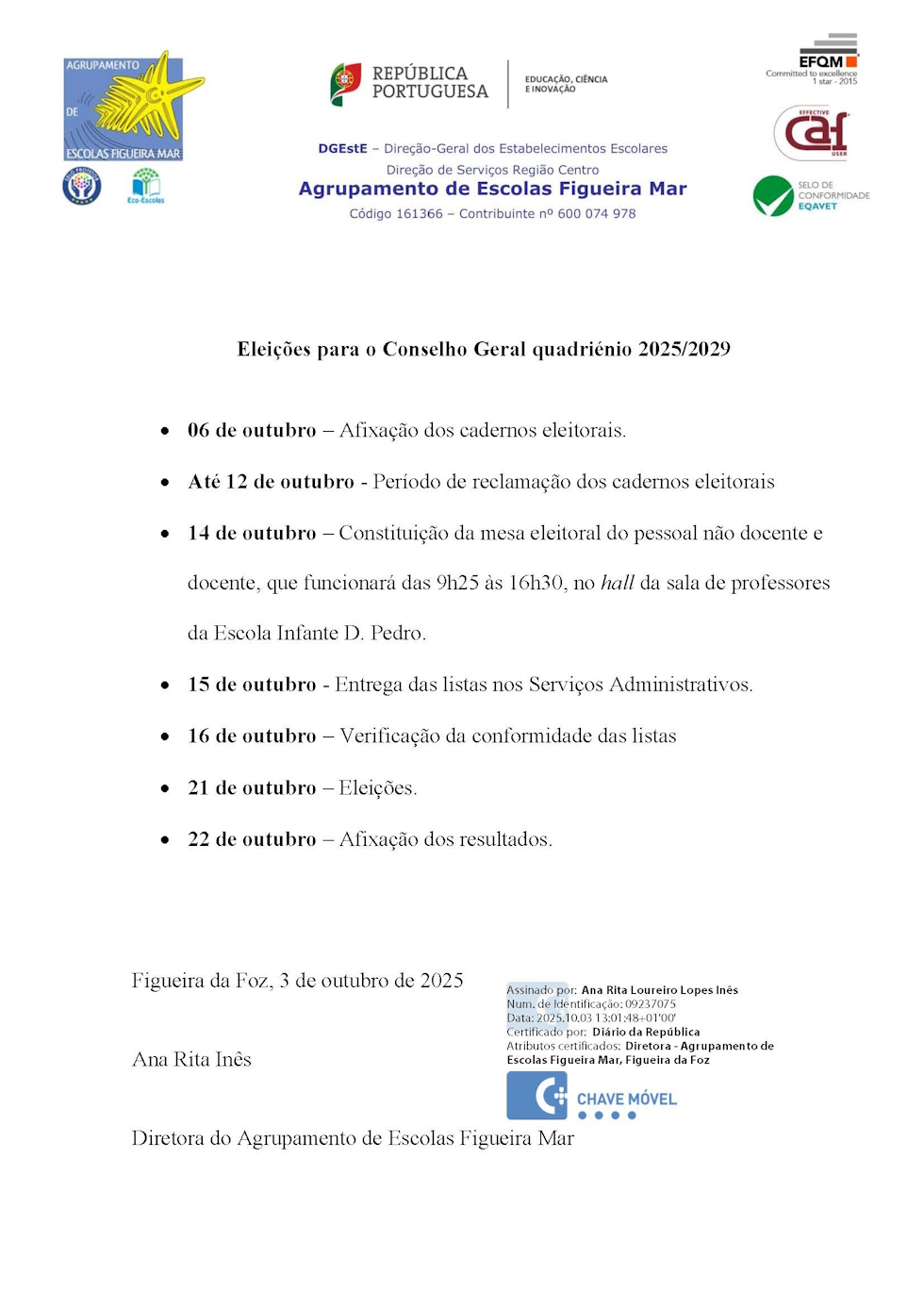 Eleições para o Conselho Geral signed
