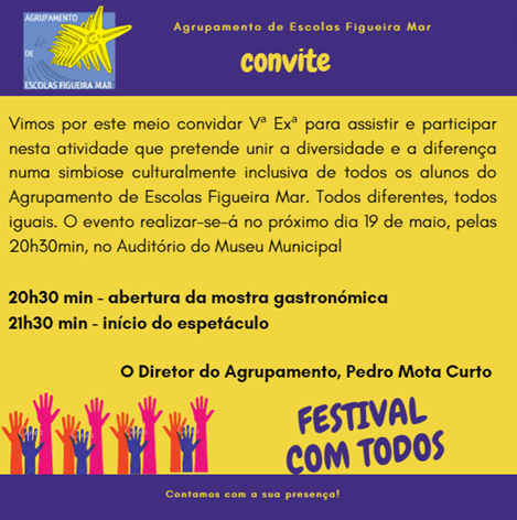 convite Festival com Todos